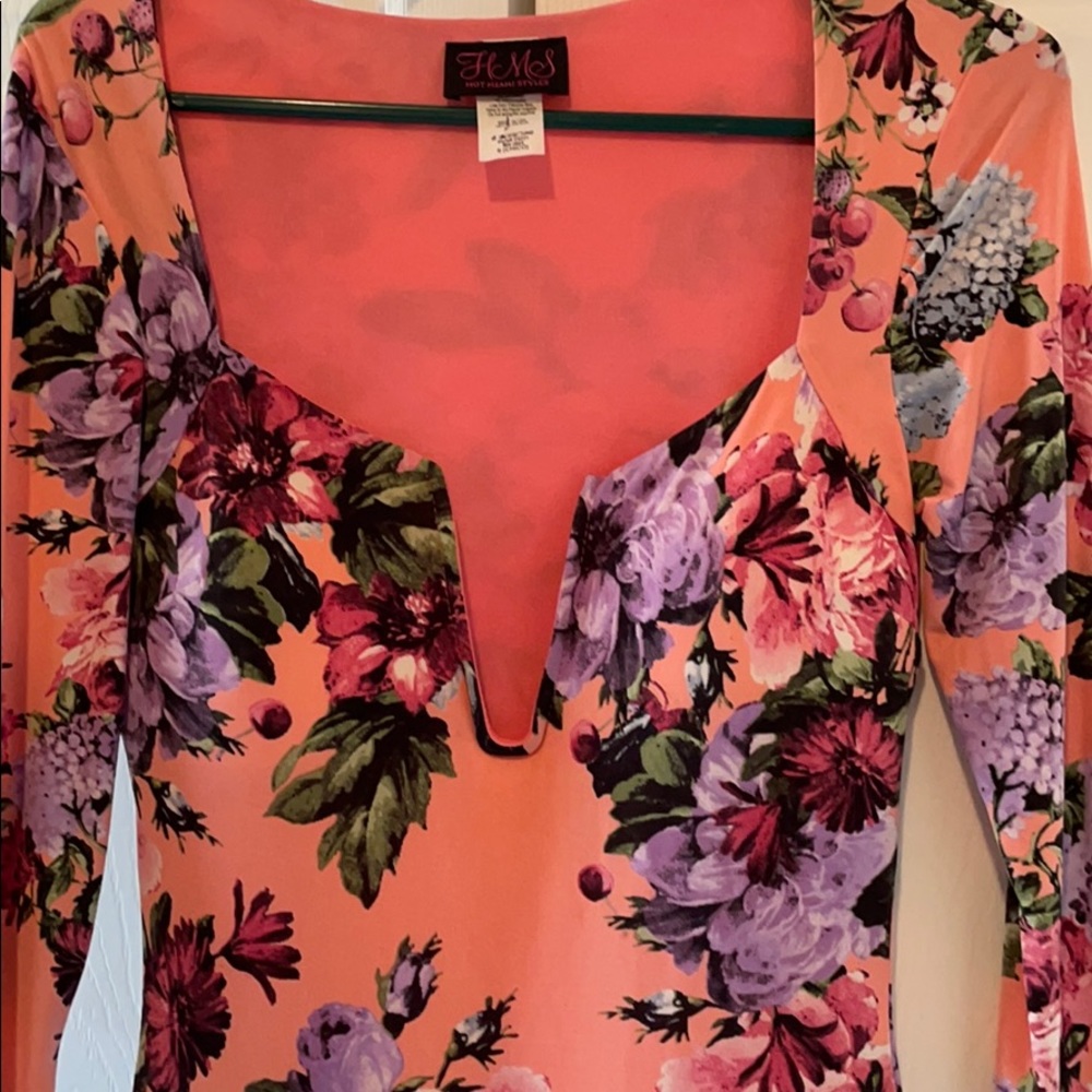 Bodycon Midi Flower Dress Small πΈ - Picture 4 of 7